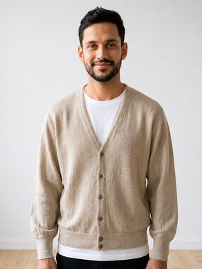 🌾 Vintage Mervyn’s Sportsman Linen Blend Cardigan 🧥 Size M |‎ Desertcore Drip
